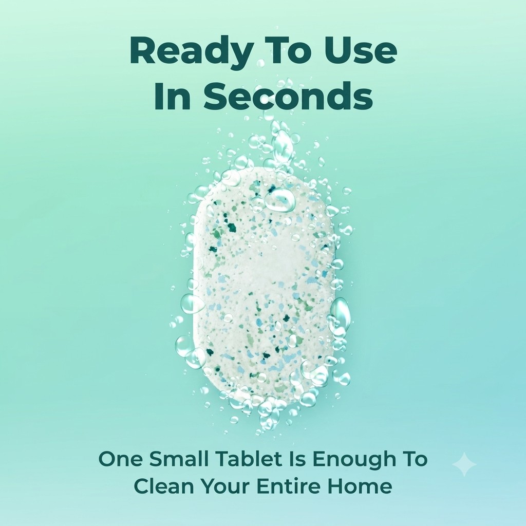 Dr Clean Spray tablet dissolving in water